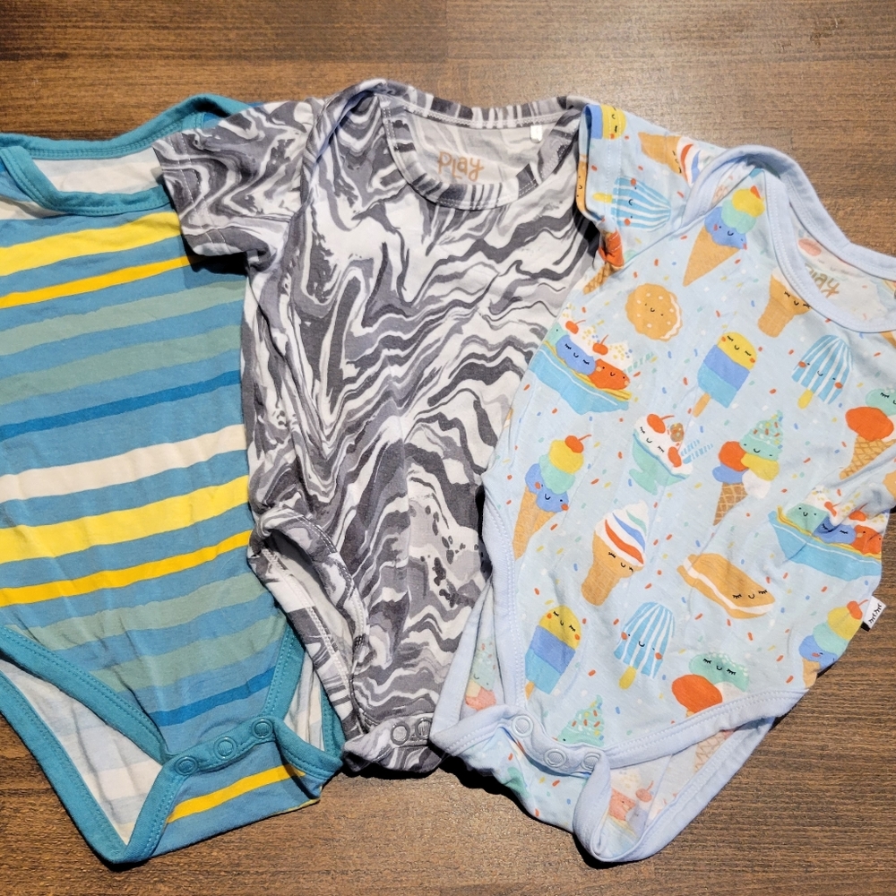 Bundle of 3 Little Sleepies Onsies, 0-3 Months